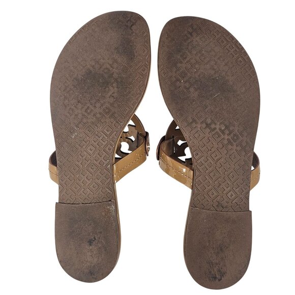 Tory Burch Women Miller Patent Leather Sandal 7.5 Best Seller Chic Minimalist - Picture 11 of 12